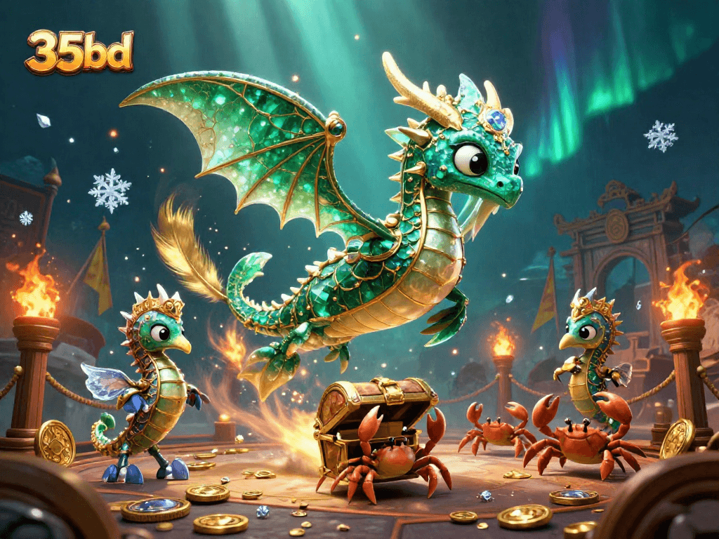 Experience thrilling casino vibes with the enchanting design of 35bd's underwater treasure scene.