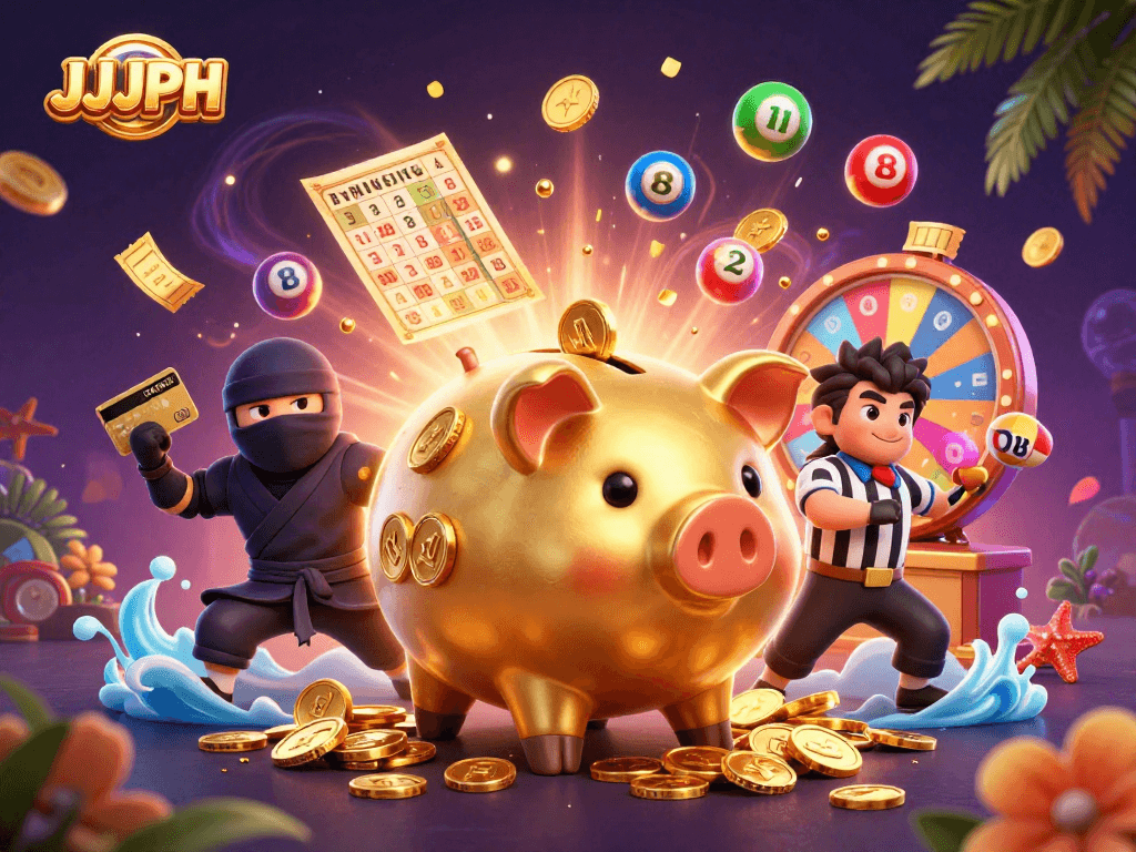 Makikita sa JJJPH ang magagarang simbolo ng laro sa isang masayang pagtutulungan ng mga tauhan sa casino.