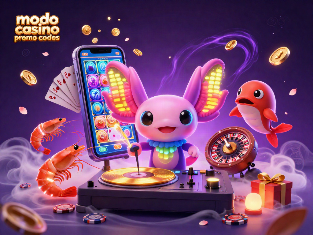 Engage with Modo Casino promo codes for big wins in games surrounded by vibrant casino elements.