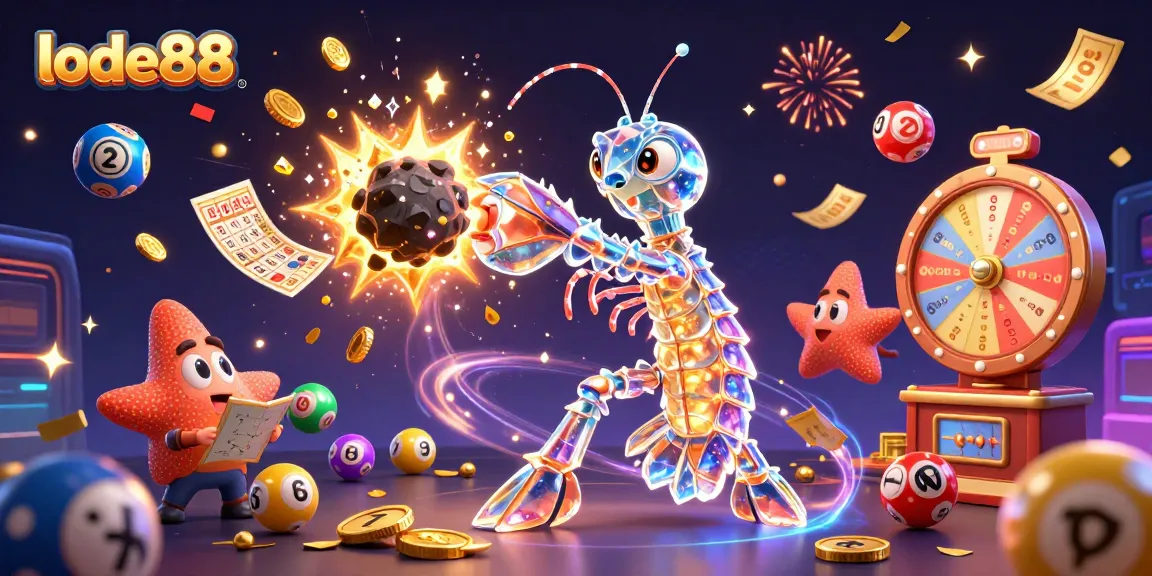Engage with lode88's thrilling games while colorful lottery balls and golden tickets come alive.