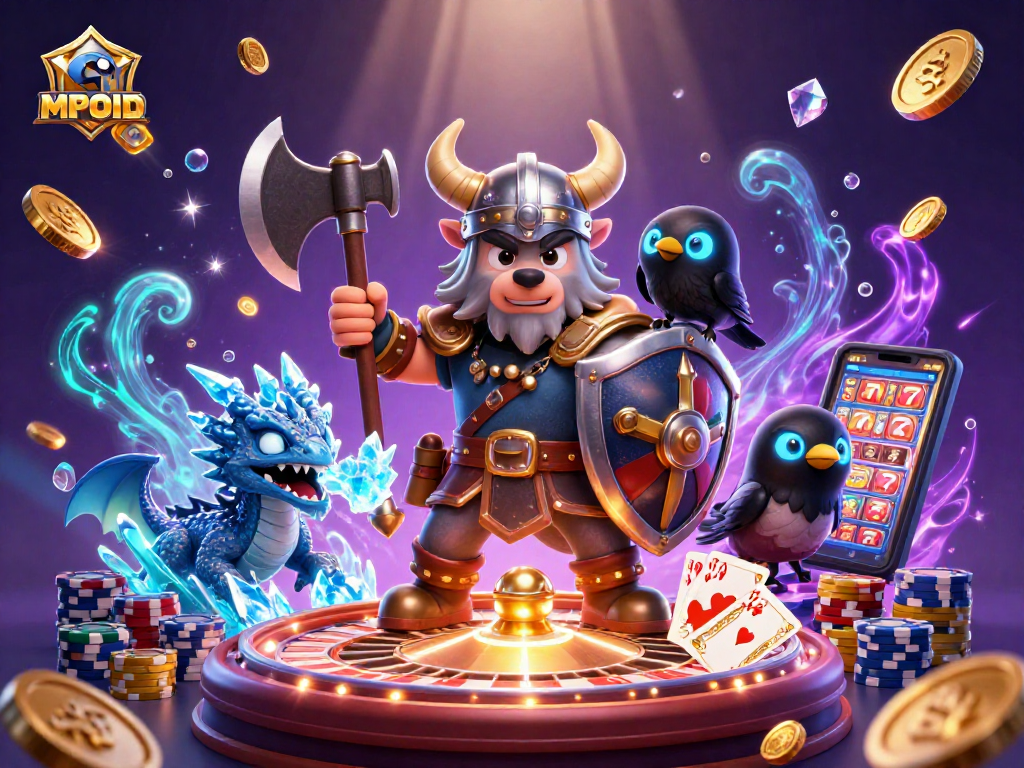 MPOID brings the thrill of gambling with Viking warriors and casino action in a dynamic fantasy scene.