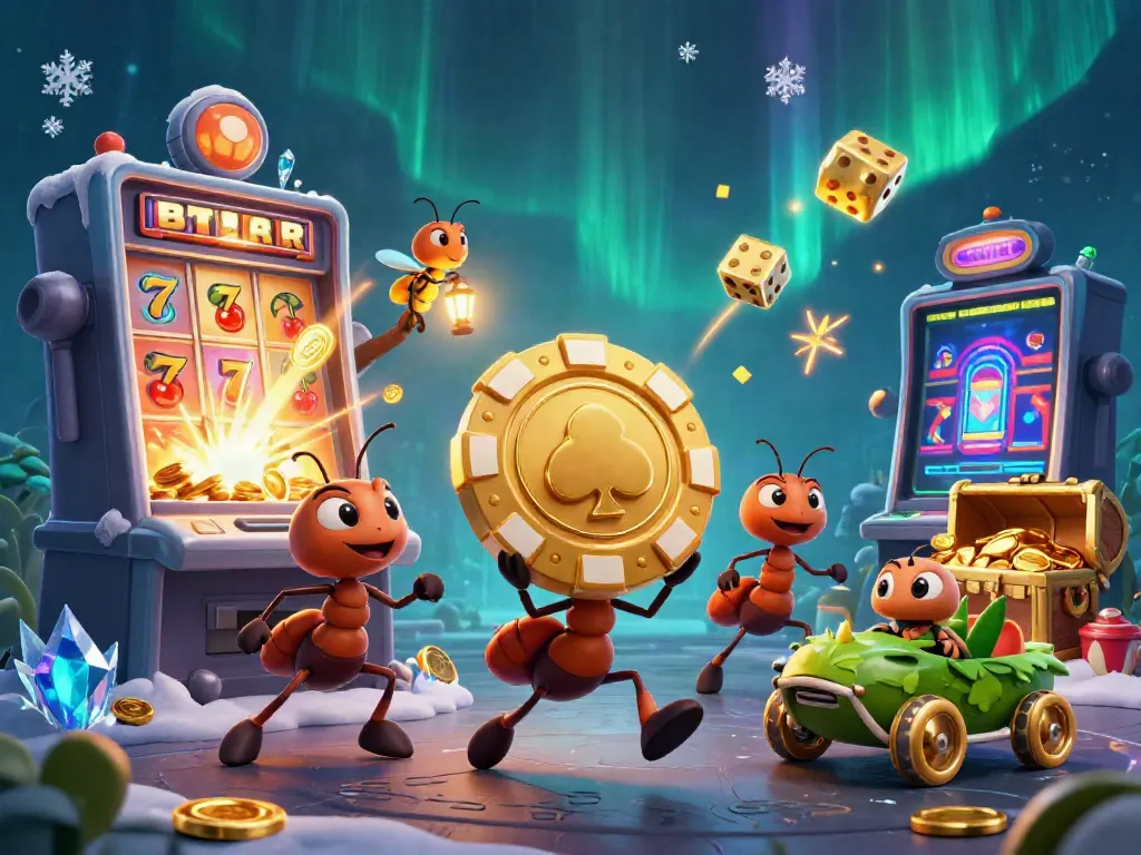 Semutoto hadirkan tim semut dalam aksi kasino berani, mendorong chip poker besar melalui terowongan
