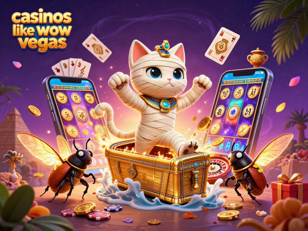 Experience thrilling gameplay at casinos like wow vegas with a vibrant 3D illustration of excitement and rewards.