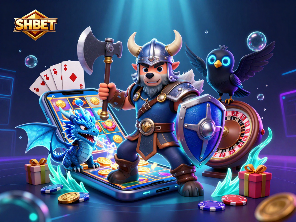 Experience thrilling action at SHBET with a Viking wolf warrior, magic dragon, and interactive gaming elements.