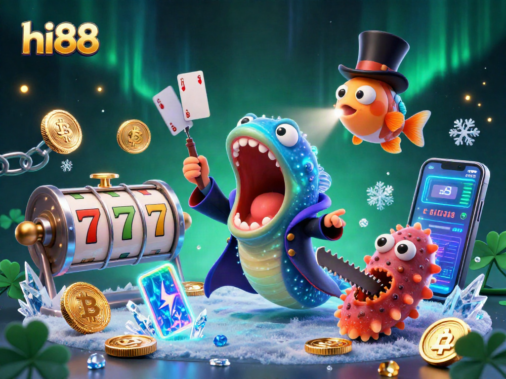 Join the thrilling gaming world of hi88 with cartoon characters bringing casino excitement to life.