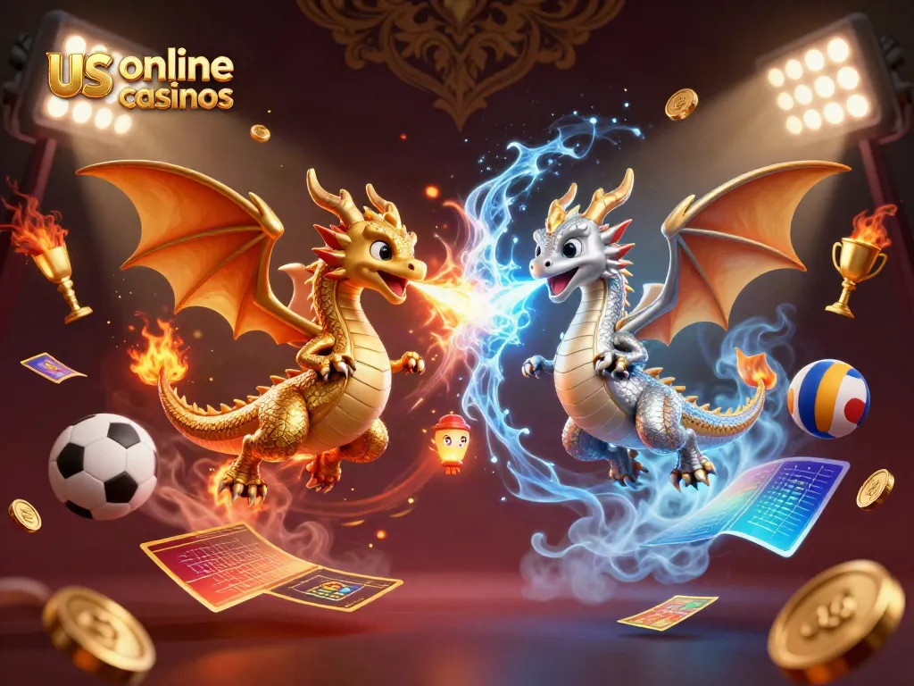 Experience thrilling action in us online casinos with dynamic dragons and sports elements.
