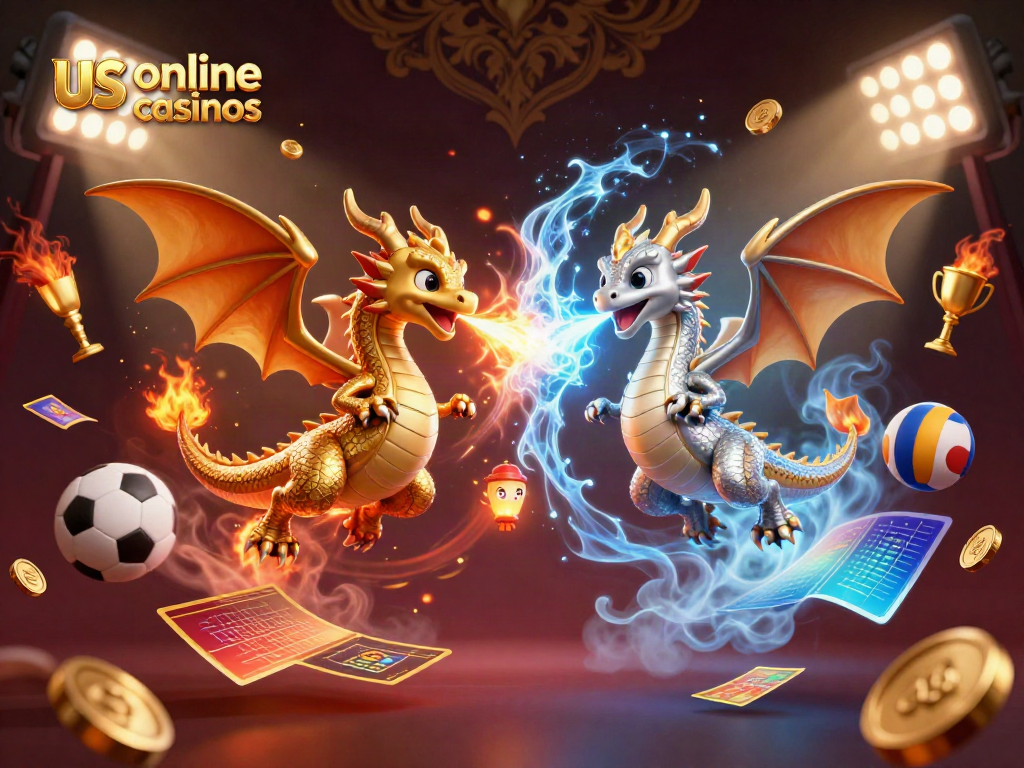 Experience thrilling action in us online casinos with dynamic dragons and sports elements.