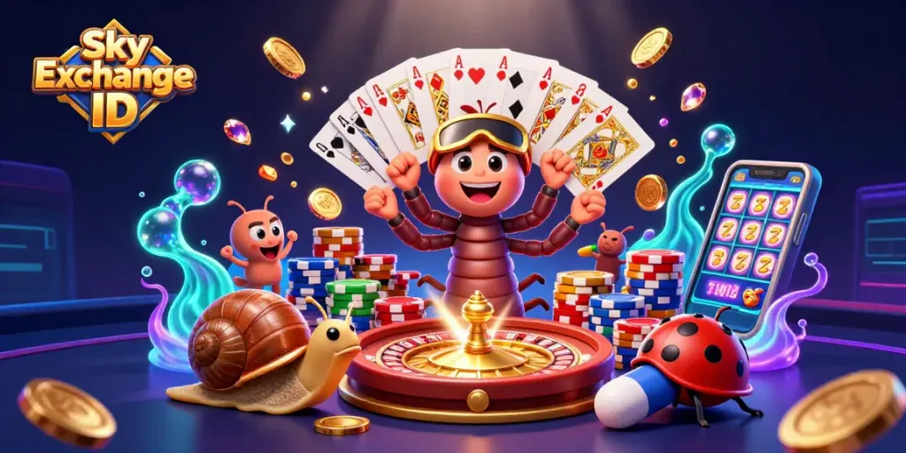 Engage with Sky Exchange ID by exploring vibrant casino elements in a thrilling gaming scene.