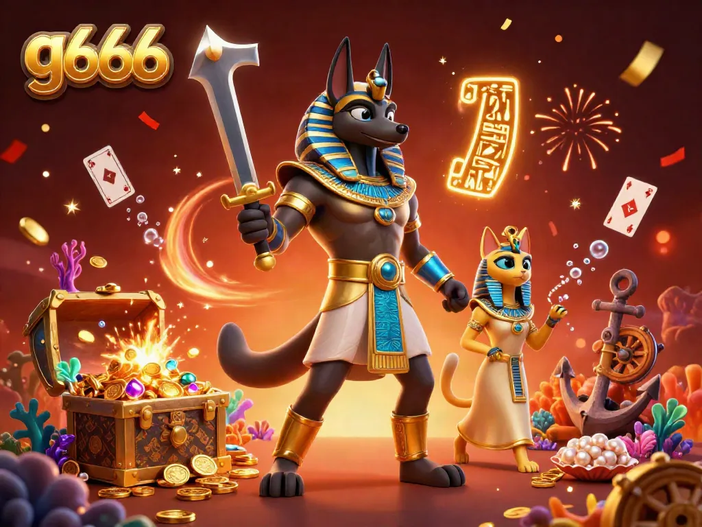 Experience thrilling adventures with g666 in this vibrant casino-themed scene featuring ancient warriors and treasures.