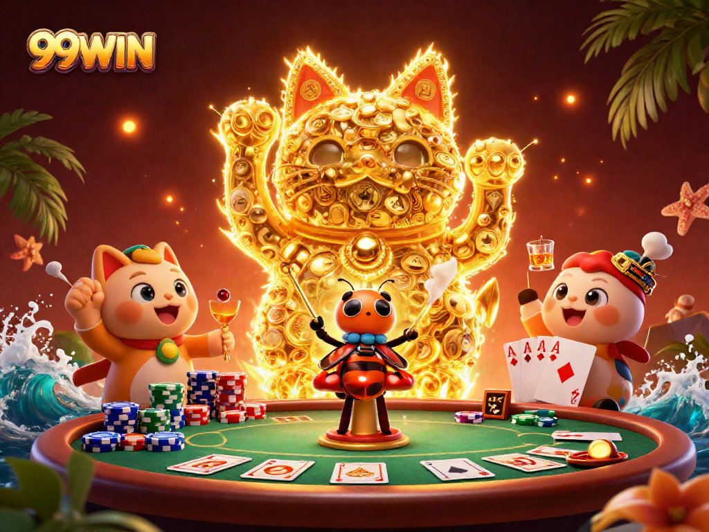 Join the excitement at 99WIN with a vibrant scene of luck and casino thrills.