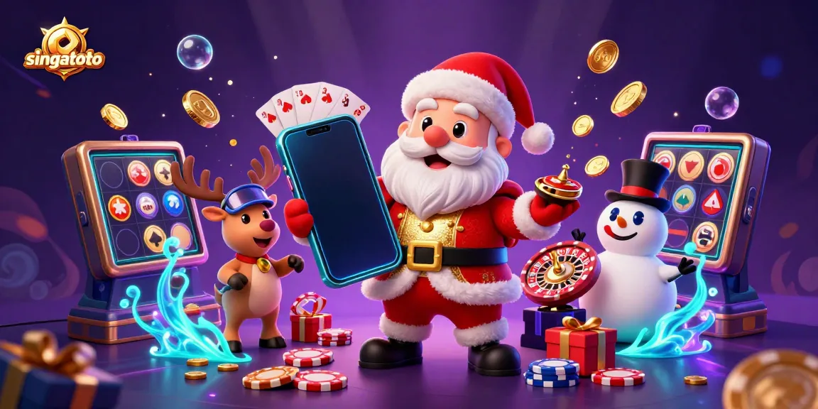 Experience jackpot thrills with Singatoto's festive slot scene featuring Santa and friends!