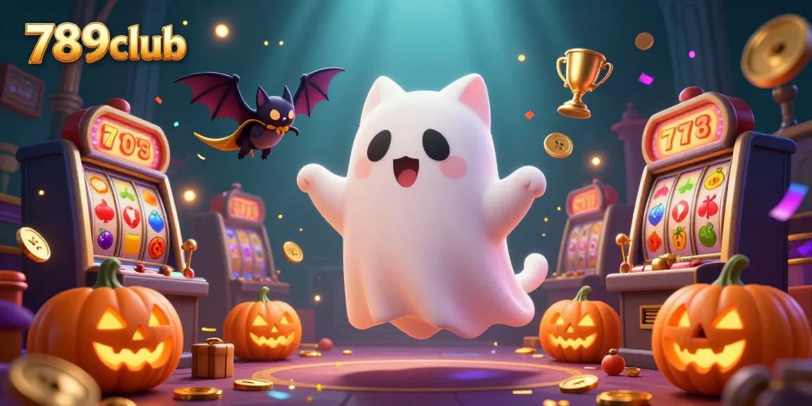 Experience thrilling gameplay at 789club with animated characters in a vibrant haunted casino.