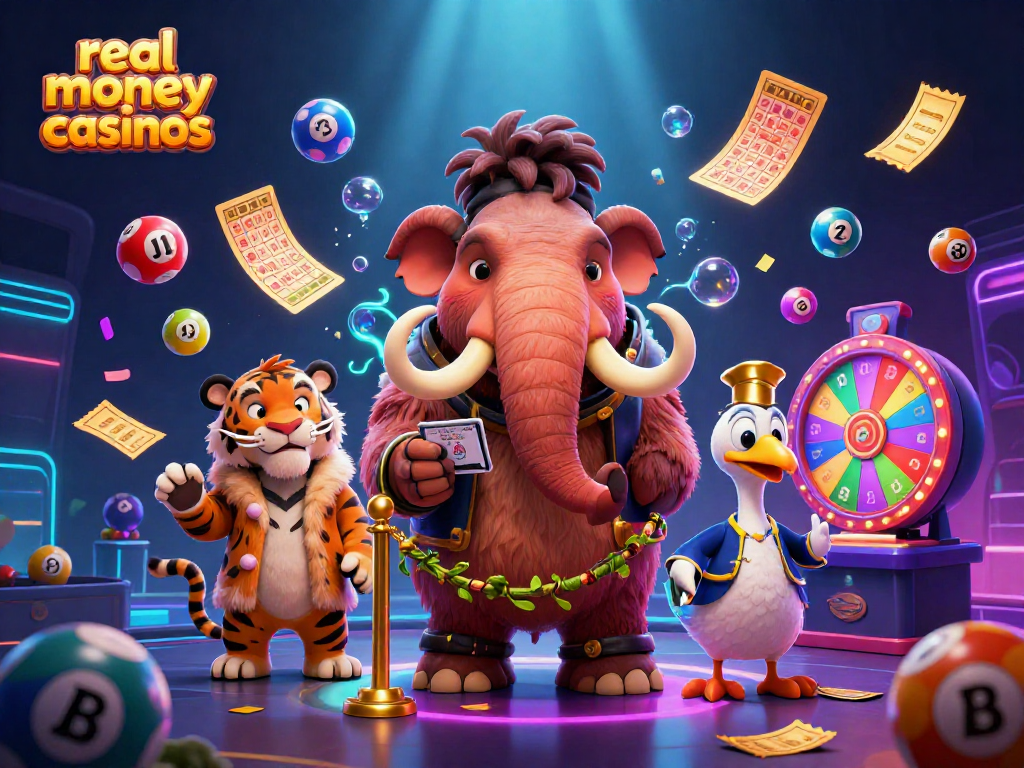 Experience exciting real money casinos with vibrant characters, games, and a lively atmosphere.