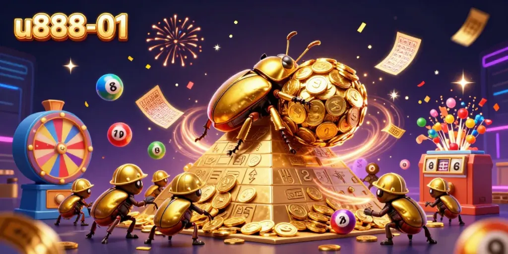 Experience exciting gameplay at u888-01 with vibrant casino elements and dynamic lottery activities.