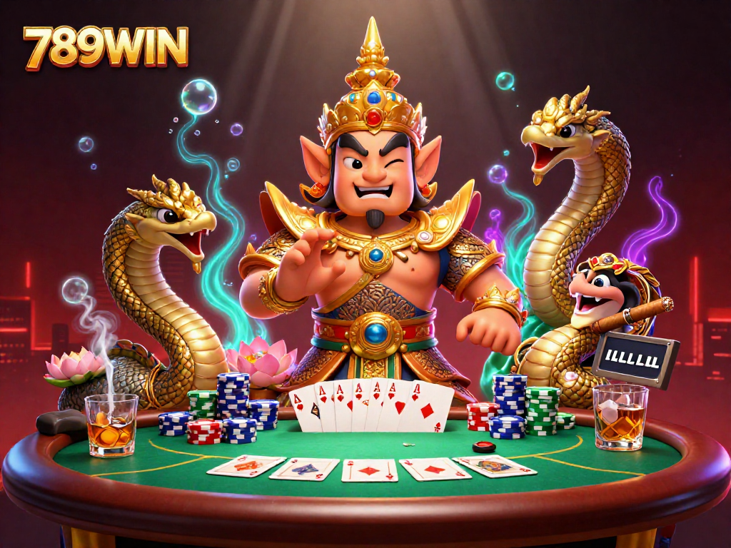 Experience thrilling gaming at 789WIN with poker action and vibrant casino elements.