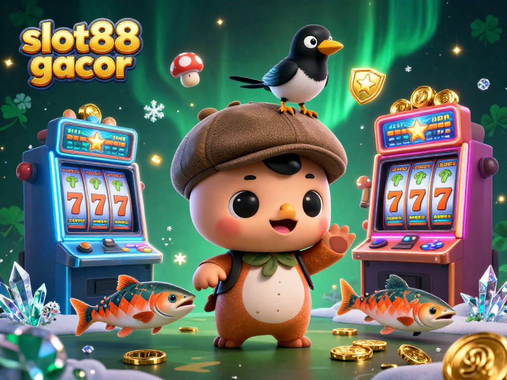 Engage and win with slot88 gacor featuring vibrant slot machines, baby Nessie, and magical elements.