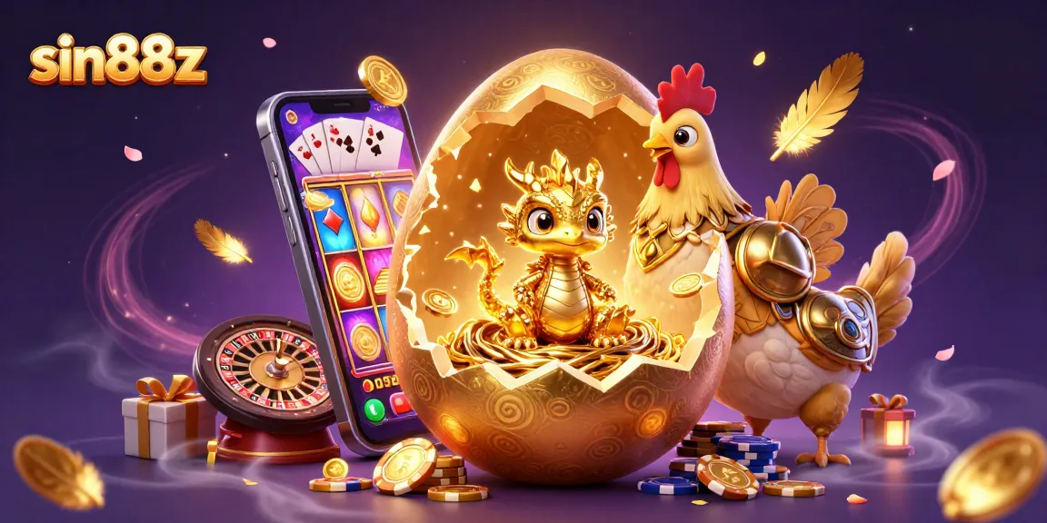 sin88z players enjoy winning moments with a golden dragon revealing poker chips in a vibrant casino scene
