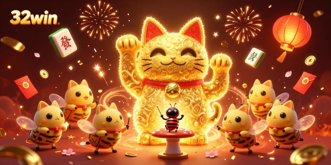 Experience exhilarating wins at 32win with vibrant casino adventures showcasing lucky symbols and festive elements.