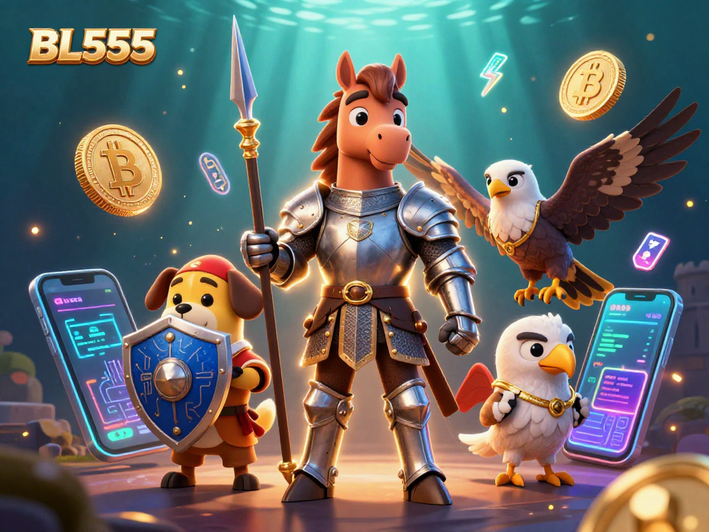 Experience exciting gameplay with BL555 as the knight, squire, and falcon thrive in a winning atmosphere.