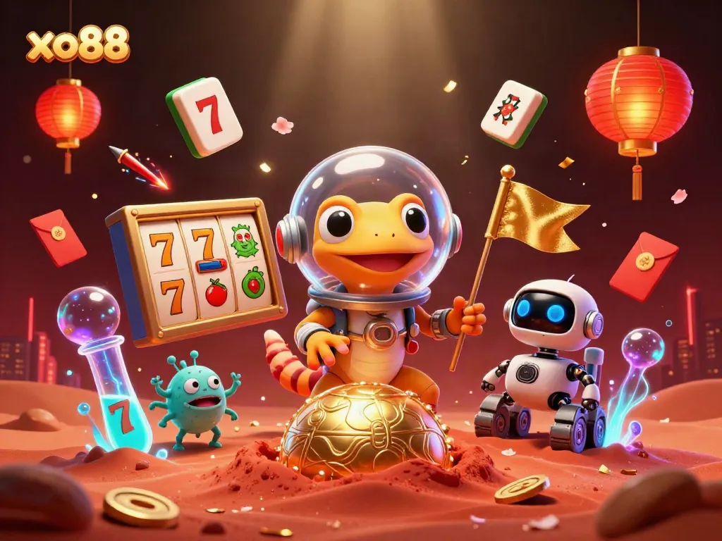 Win exciting jackpots with xo88's dynamic casino scene filled with vibrant colors and action.