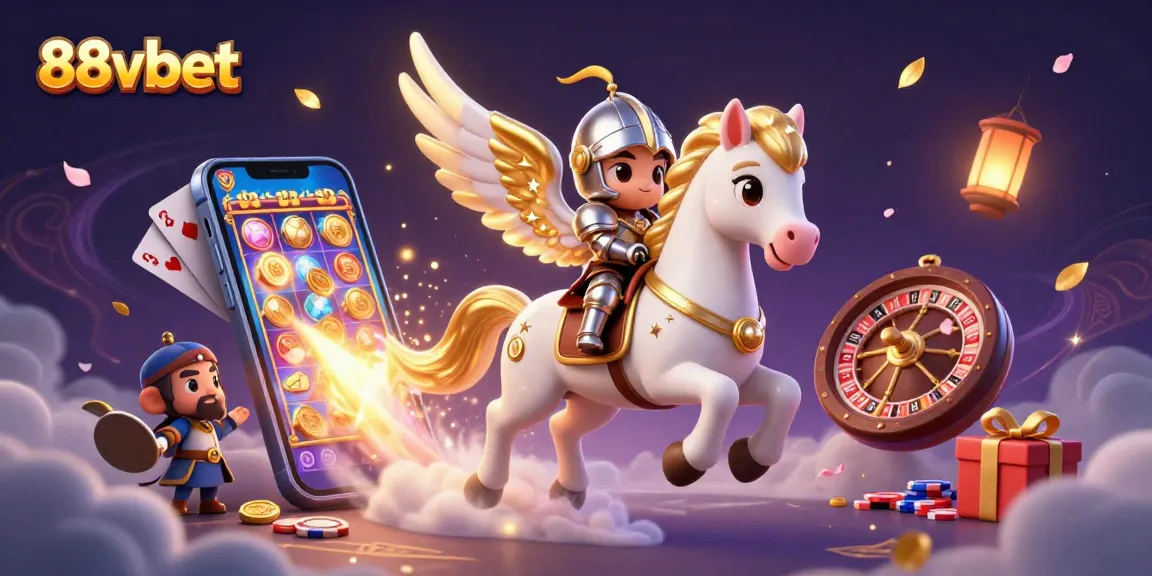 Experience thrilling gaming adventures with 88vbet's celestial scene featuring dynamic casino elements.