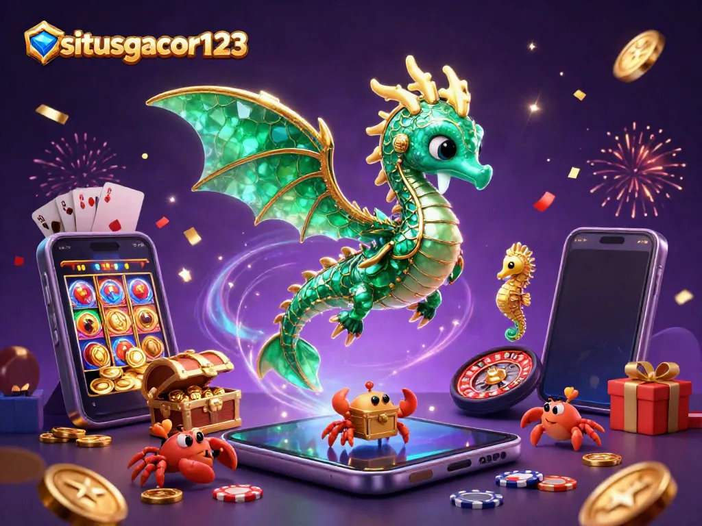 Engage with situsgacor123 as a dragon guards digital treasures across vibrant casino games.