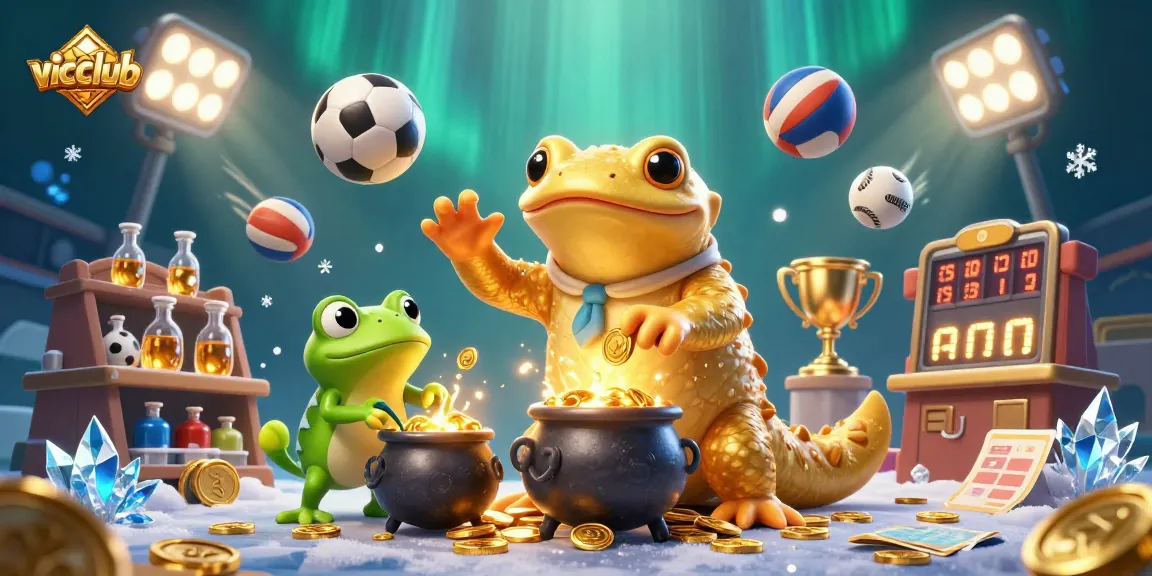 Vicclub sports betting scene with a golden salamander alchemist and dynamic casino elements.