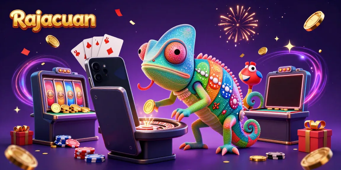 Rasakan keseruan bermain di Rajacuan dengan chameleon kasino mengumpulkan koin emas dan slot yang berputar.