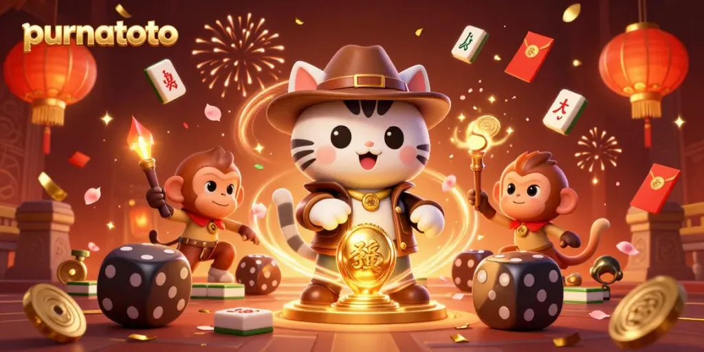 Purnatoto menampilkan petualangan kucing arkeolog dan monyet penuntun yang dinamis di kasino online.