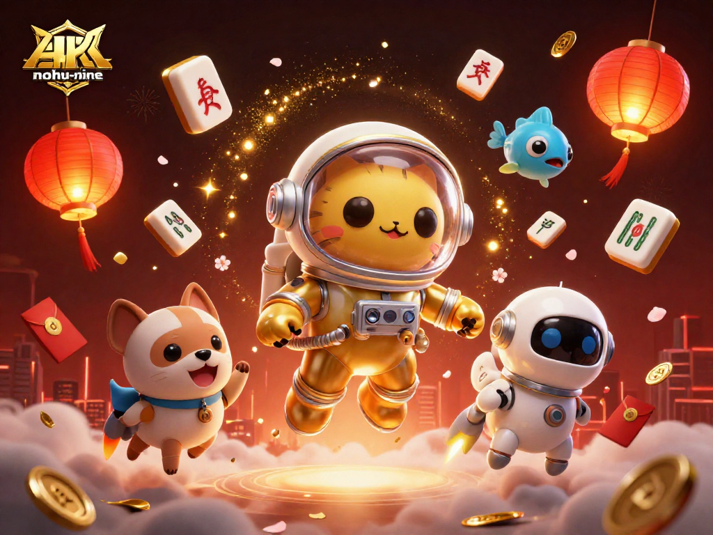 Experience the excitement of nohu-nine with vibrant casino elements in a dynamic 3D scene.