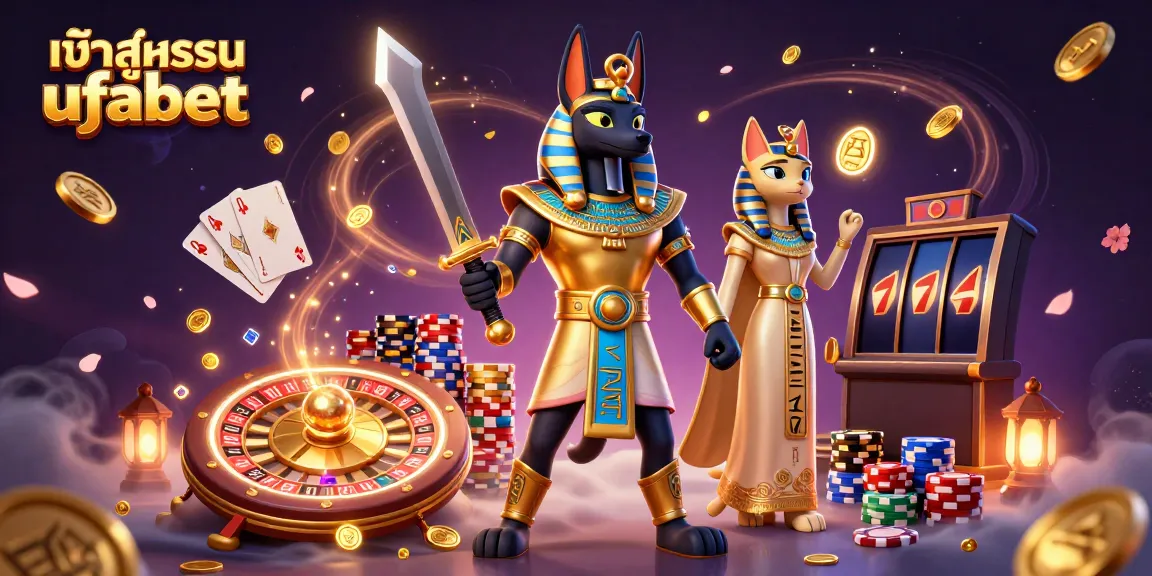 Play slots and win with secure เข้าสู่ระบบ ufabet, surrounded by dazzling coins and casino elements.