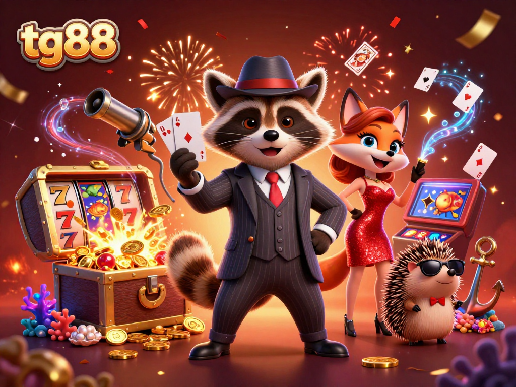 Experience thrill and winning strategies at tg88 casino, showcasing vibrant characters and rich gaming elements.