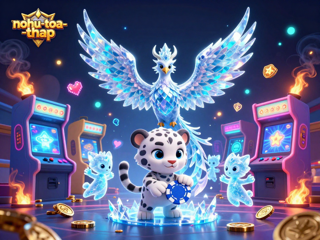 Nohu-toa-thap offers a captivating gaming experience with an energetic scene depicting characters and dynamic casino elements.