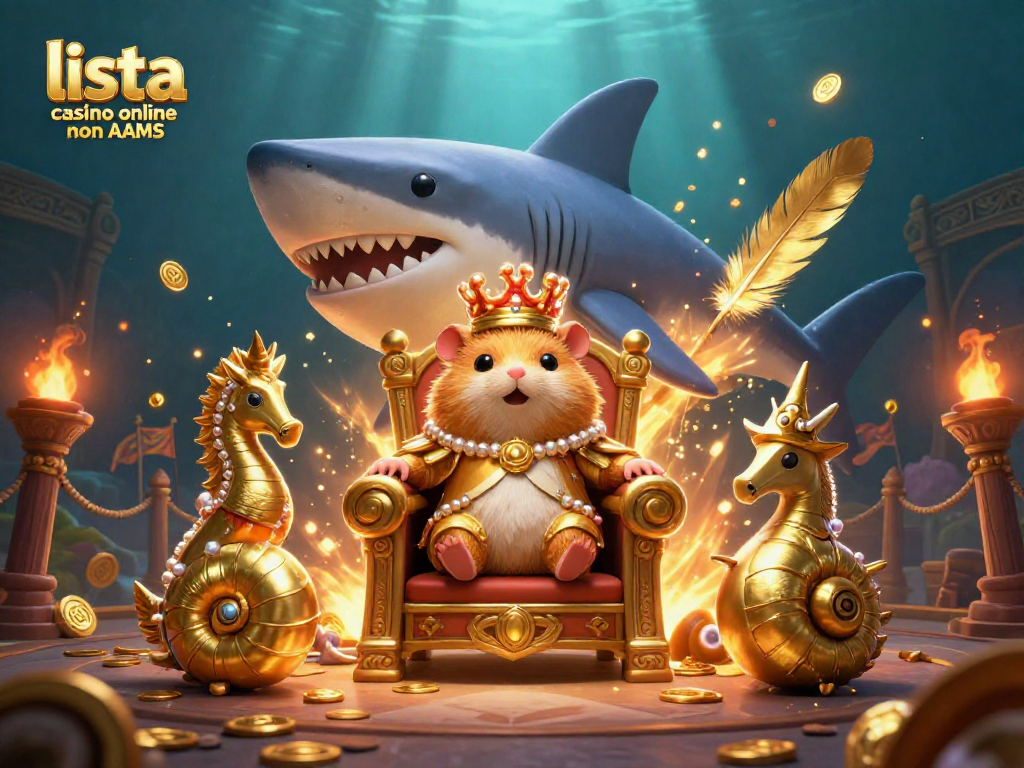 Scopri la lista casino online non AAMS con un re hamster d'oro e i suoi guardiani marini in un'arena affascinante.
