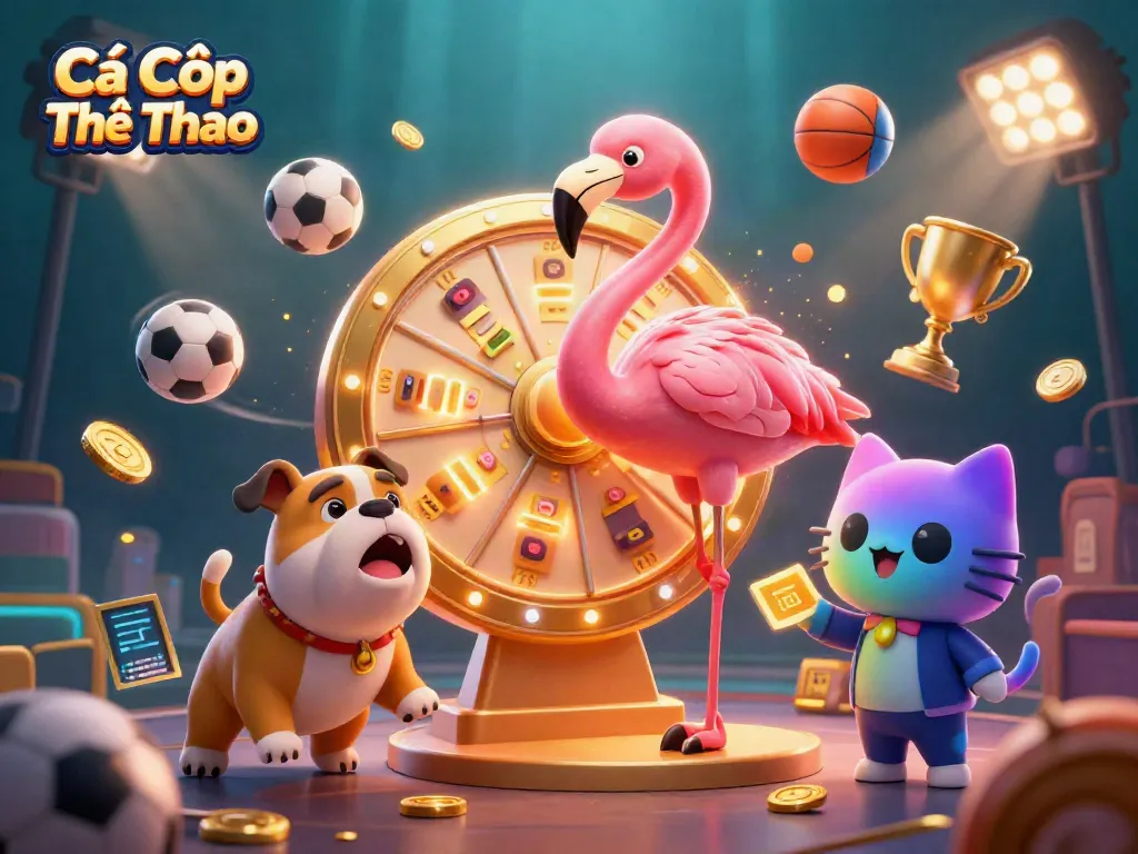 Engage in Cá Cược Thể Thao with exciting sports betting visuals featuring dynamic characters and vibrant elements.