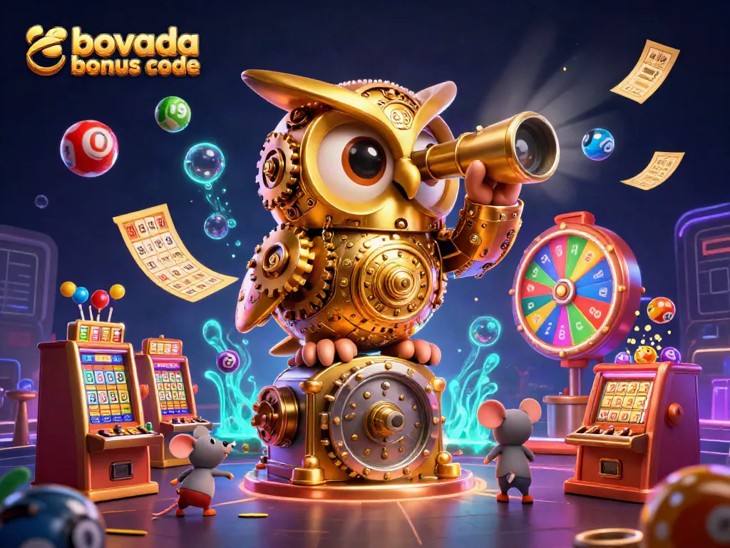 Engage with exciting Bovada bonus code offers amidst vibrant gaming visuals and casino elements.