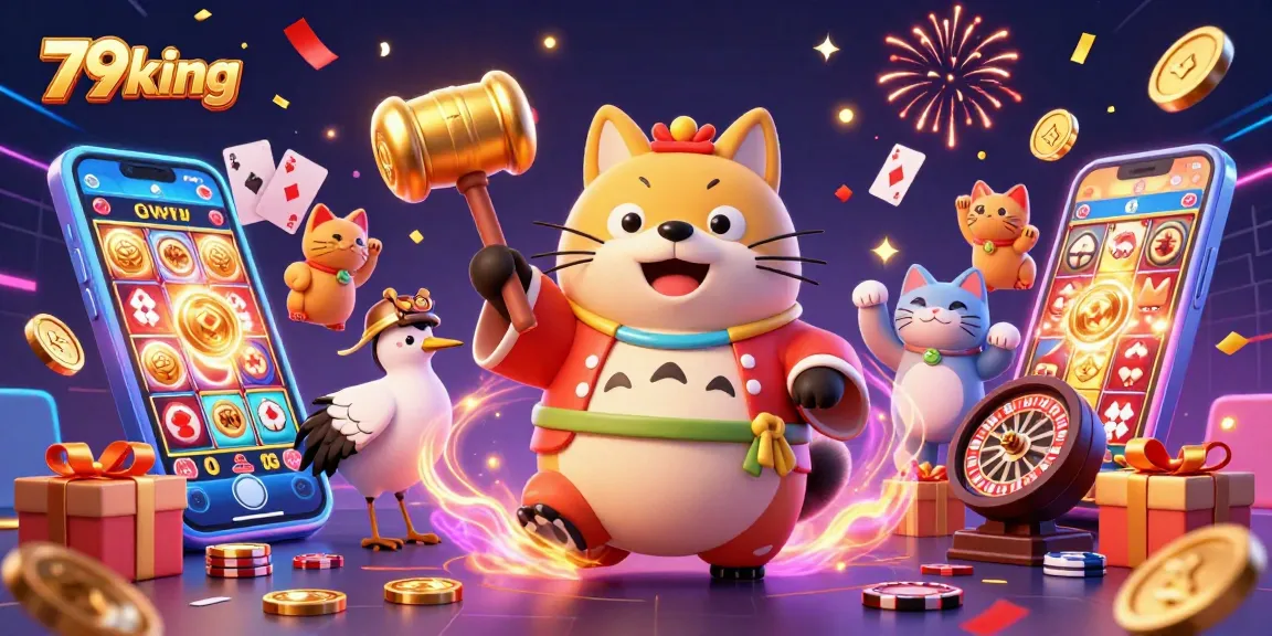 Engage in thrilling gaming with 79king, featuring a colorful casino atmosphere and vibrant characters.