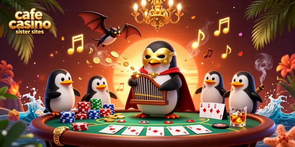 Engaging scene with cafe casino sister sites theme, showcasing exciting games and betting action