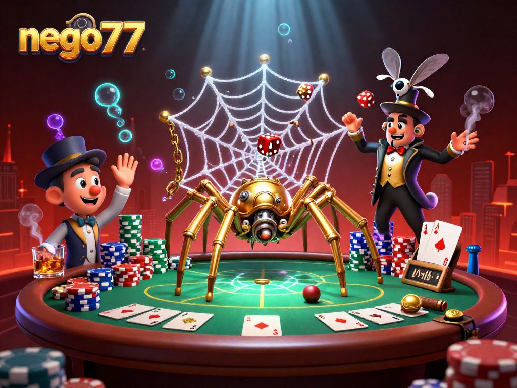 Experience exciting gameplay at nego77 with a captivating steampunk-themed casino scene.