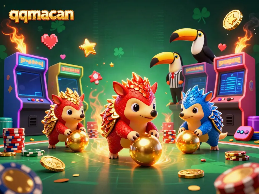 Experience the qqmacan adventure as rival pangolins bowl through poker chips and arcade games.