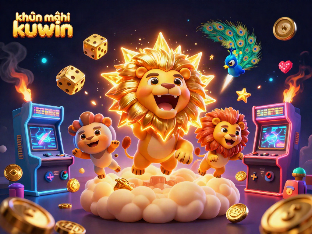 Engage in exciting khuyến mãi kuwin rewards with dynamic casino-themed 3D illustration.