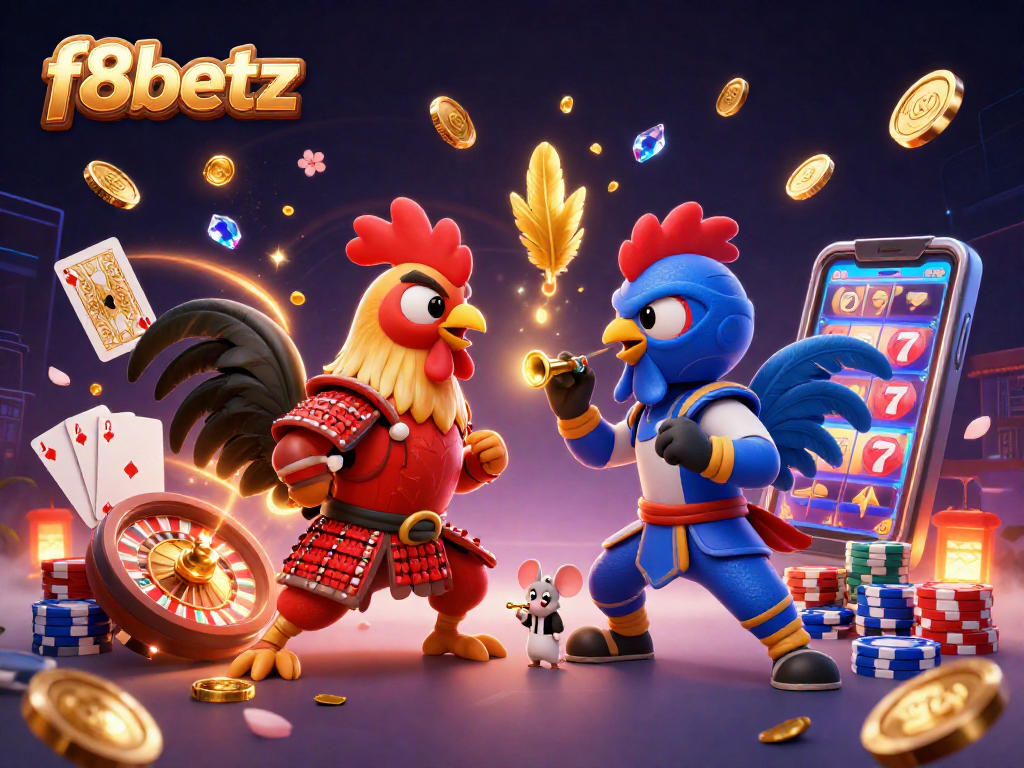 Experience thrilling action with f8betz, featuring fighting roosters and dynamic casino elements.