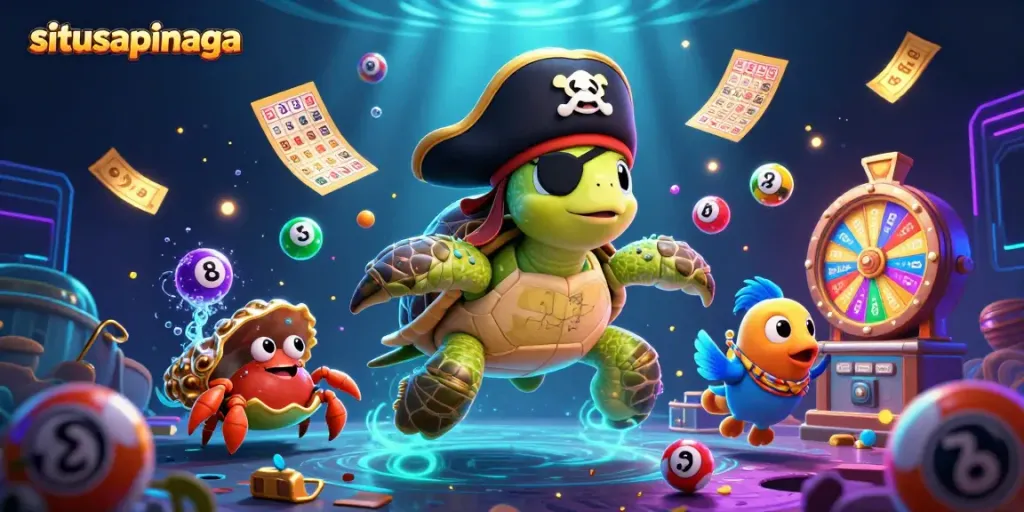 Engage with situsapinaga's gambling fun featuring dynamic lottery elements and colorful characters.