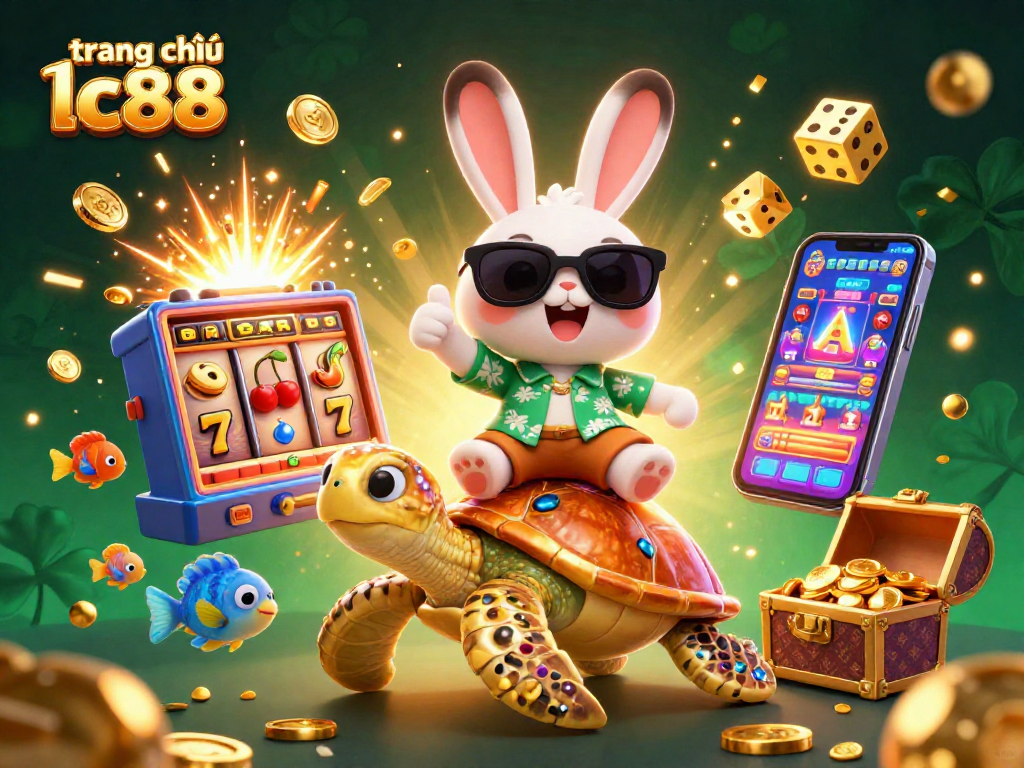 Spin great jackpots at trang chủ lc88 with a lively scene of fun characters and casino elements.