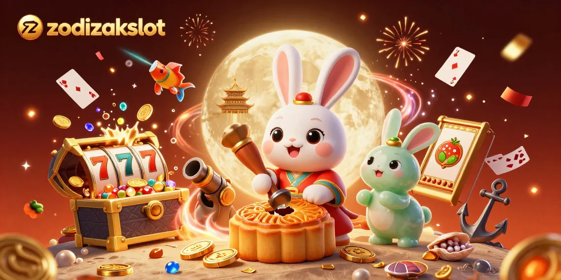 Zodiakslot: Kelinci dan kue bulan dalam adegan permainan slot yang menggembirakan pemain.
