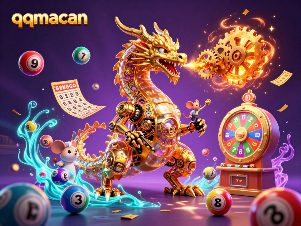 Experience the thrilling excitement of qqmacan with a vibrant casino scene featuring dynamic lottery elements.