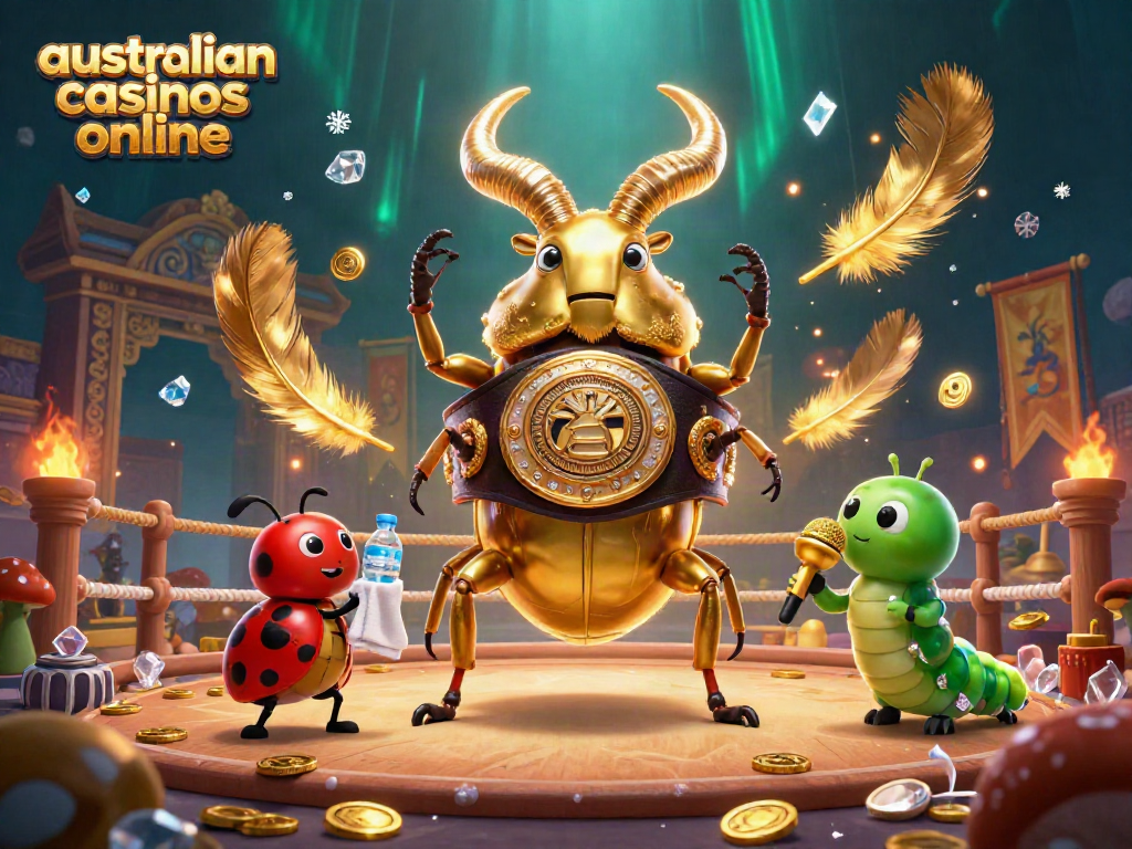 Engage with australian casinos online featuring animated characters in a vibrant casino-themed scene.
