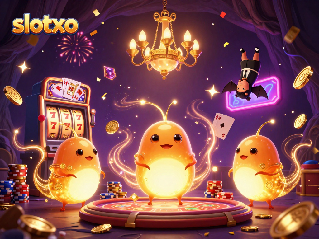 เล่นเกมสล็อต slotxo ผ่านมือถือในคาสิโนที่เต็มไปด้วยแสงสว่างและเงินทอง