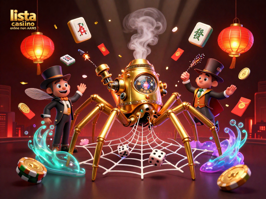 Gioca e vinci con casinò online non AAMS, catturando corsi di dadi nel web steampunk.