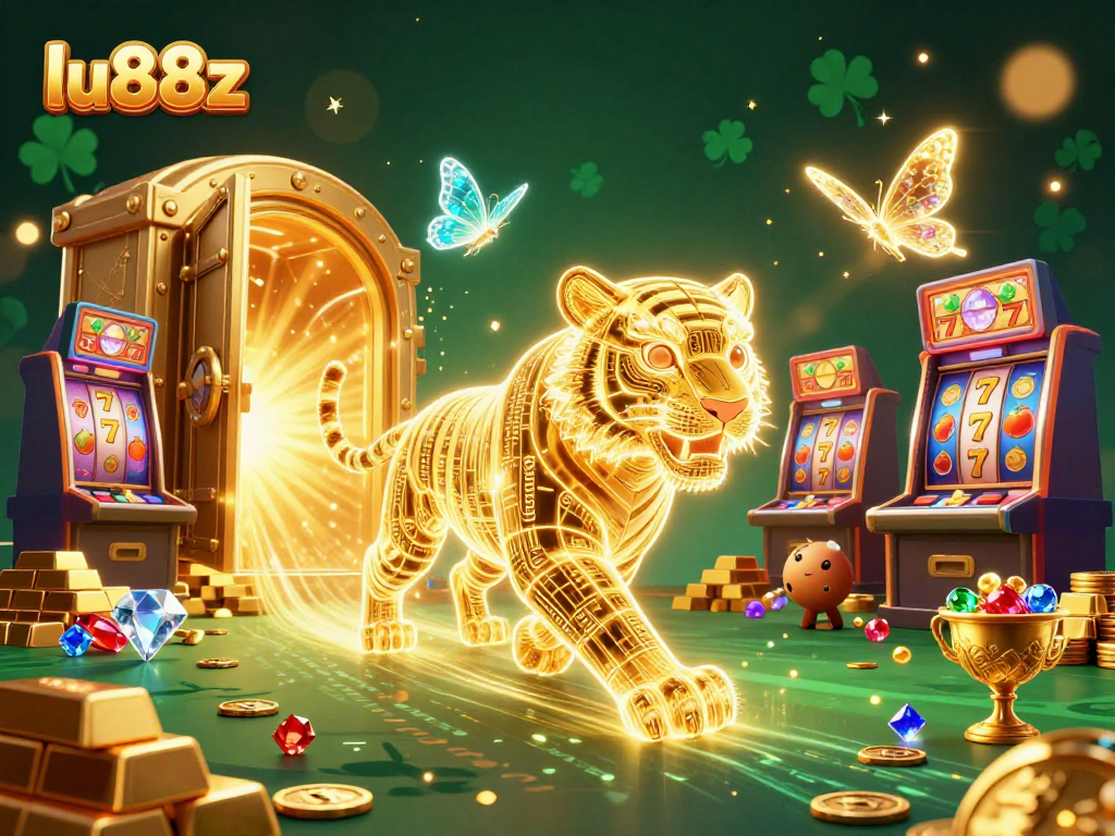 Experience the exciting world of lu88z with vibrant slot machines and dynamic casino elements.